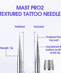 Pro2 Tattoo Needle Cartridges With Textured Pin Tech For Slick Ink Flow Control 20 Pack Round Liner Membrane Disposable Cartridges Model 1203RL X Compatible With All Cartridge Grips, textured tip detail