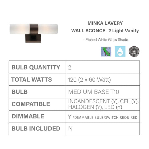 Sleek Dope Bronze Glass Reversible Wall Sconce For Bathrooms Damp Rated Vanity Light product details chart