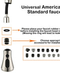 Universal Kitchen Faucet Head Replacement In Brushed Nickel With 17 Adapters for easy installation and leak-proof design.