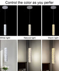 Crystal Ceiling Light With Remote 3 Color Dimmable Modern Flush Mount LED Fixture in white, natural, and warm light settings