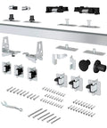 60 Inch Bifold Door Hardware Kit For Four Doors Top Mounted Sliding Barn Style Rails And Rollers Components Displayed