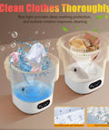 Straight Up 15L Portable Washing Machine With Three Cleaning Modes Foldable Mini Washer For Campers Travel And Dorm Life showing cleaning in action.