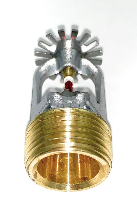 Top Shelf K8 Quick Response Pendent Fire Sprinkler with brass connection, designed for commercial job sites and industrial warehouses.