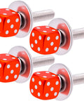 Dope Orange Dice License Plate Screws Kit With Stainless Steel Bolts Durable And Aluminum Decorative Caps Universal Fastener Set