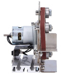 Jauarta Mini Belt Sander Grinder Aluminum Alloy Polishing Machine 9000RPM side view showcasing motor and grinding wheel design.