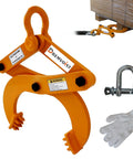 Industrial Pallet Puller Clamp 2204 lb Capacity Heavy Duty Steel Single Scissor showing six inch jaw and connected chains