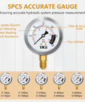 Close-up of gauge from Rugged Beefed Up Hydraulic Pressure Test Kit With 600 Bar 8700 Psi 60 MPa Five Gauges