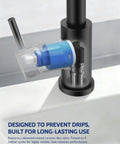 Internal view of Kitchen Faucet With Pull Down Sprayer And Soap Dispenser, High Arc 304 Stainless Steel, ceramic disc valve.