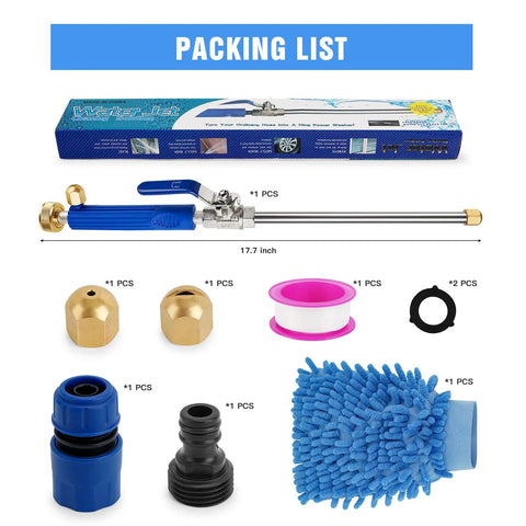 Jet Nozzle Power Washer Wand With 2 High Pressure Nozzles And Quick Connectors For Garden Hose, product components displayed.