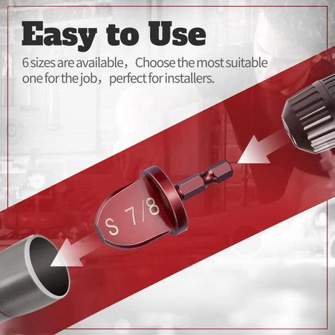 HVAC Copper Pipe Expander And Flaring Tool Kit With 1/4 To 7/8 Inch Bits, Durable 40CR Steel Construction, Hex Shank 1/4 Inch, Leak-Free Fittings For Air Conditioner Lines
