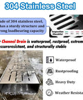 Durable 304 Stainless Steel Trench Drain Kit For Outdoor Driveways, Gardens, And Sidewalks showing narrow channel drain.