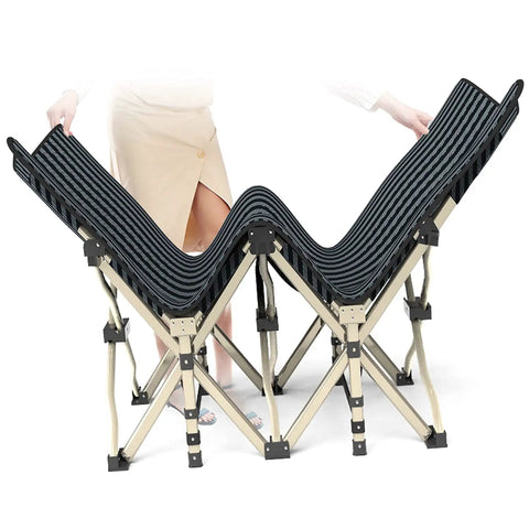 Heavy Duty Camping Cot For Adults No Fuss Setup Portable Folding Bed compactly folded with user adjusting supports