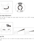 Adjustment tabs for Badass Rotary Gear Drive Lawn And Garden Sprinkler Head with spray angle and range control features.