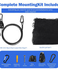 Complete mounting kit with 10x10ft golf practice net, wire rope, hooks, and tensioner for Golf Practice Net 10x10ft For Backyard Garage Training