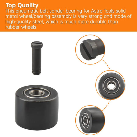 2 Pack 3037PAS Pneumatic Belt Sander Bearing Replacement For Pulley Assembly Made Of Steel Heavy Duty Durable Bearing Fits Most Sander Models Easy Install Long Lasting Performance close-up