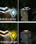 Lit 11 Pack Solar Post Cap Lights Warm White LED Outdoor Lighting for Fence Posts 4x4 waterproof night view on garden posts