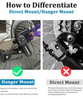 Comparison of hanger mount and direct mount for 6/7 Speed Rear Derailleur With Hanger Mount For Mountain Bikes Tricycles