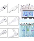 6 In 1 Facial Machine For At Home Spa Grade Skin Care Device with handles for cleansing, hydration, pore tightening, anti-aging benefits.