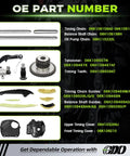 Audi Timing Chain Kit With EA888 Valve Cover Gasket For 2.0T Engines parts list showcasing timing chain and covers.