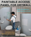 Pro Grade 24X36 Metal Wall Access Panel For Drywall Paintable Aluminum Hatch shown installed and being painted in a bathroom.