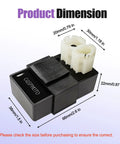 Six Pin AC CDI Box For GY6 50cc 125cc 150cc Scooters ATVs Go Karts with dimensions 66mm length, 38mm width, 20mm height.
