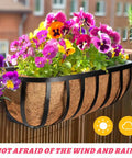 36 Inch Coco Liner Replacement For Plant Hanging Baskets And Window Boxes No Fuss Durable Thick Coconut Fiber Coir Liner with vibrant flowers