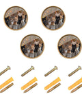 4 Pack Cat Crew Wooden Fence Cabinet Knobs With Zinc Alloy Pulls For Dresser Drawer And Cupboard Furniture Hardware