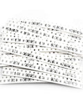 Front view of white 0805 SMD resistor tape strips; several strips with 0805 markings.