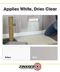Odor Killing Interior Primer White Quart for pet urine, tobacco smoke and food odors on walls, showing application results.