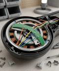 Heavy Duty Hall Sensor Circuit Board 4 Point 33 Inch Pcb For Ev Motor inside electric motor assembly with copper coils and wires.