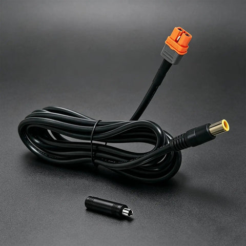 Kickin Ass Xt60iF Female To Dc7909 Male Cable For Solar Panels And Portable Batteries, featuring a 1.5 meter length and durable black wiring.