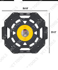 Top view of Heavy Duty Tire Storage Dolly with 300 lb capacity and 360 degree mobility, rugged polyethylene construction.