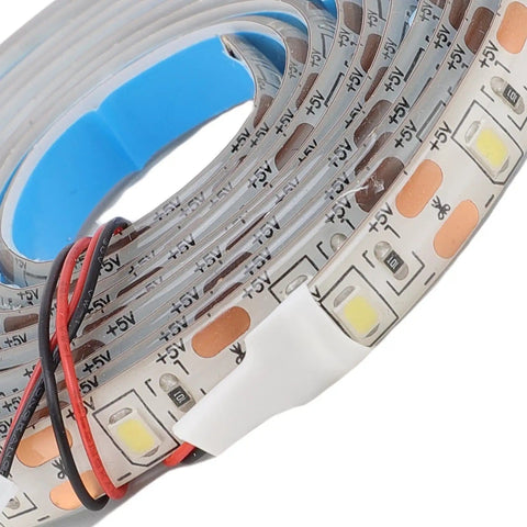 3D Printer LED Light Strip Bar For Clear Print Visibility Flexible 1.5m with USB powered 75 cool white LEDs showing close-up details