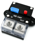 Badass 100 Amp Circuit Breaker For Marine Boats Trolling Motors And ATV 12V Through 48V DC IP67 sealed housing with metal bus bar.