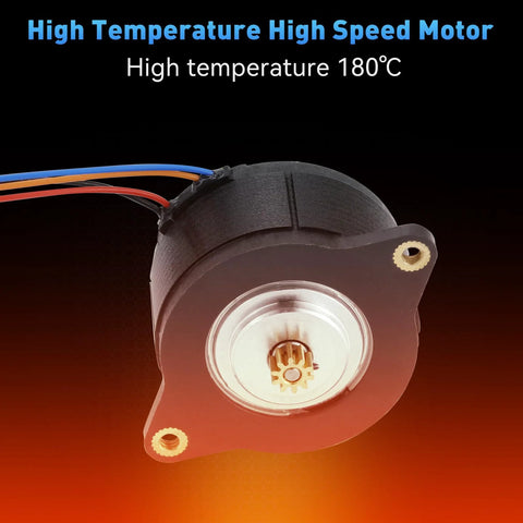 Pancake NEMA 14 stepper motor, black housing with multicolor wires, 36mm size for 3D printers