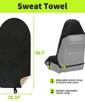 Black Waterproof Sweat Towel Seat Cover Universal Non Slip Protector For Car Truck SUV Seats with adjustable straps