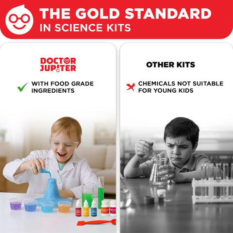 Hands On Science Kit For Kids Aged 4 To 8 With 50 Plus Experiments featuring safe food-grade ingredients for young explorers.