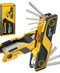 Folding Allen Wrench Set With Hex Keys For Bikes And Home Repairs, 17 Piece Standard Metric And SAE Kit, 2 Pack Multi Tool
