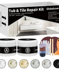 Color Match Tub And Fiberglass Shower Repair Kit for Porcelain Sinks and Acrylic Bathtubs, 3.7oz Repair Paste, kit contents shown