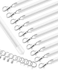 No Sweat Curtain Pull Wands 46 Inch White Acrylic Drapery Rod Openers with hooks and rings, showcasing smooth glide functionalities.