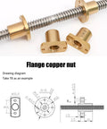 High Precision Ball Screw Kit For 3D Printers In 304 Stainless Steel With T8 T10 T12 Lead Screw And T Shaped Nut diagram