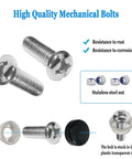 High quality mechanical bolts with resistance to rust and corrosion, featuring stainless steel nut, shown with transparent washer.