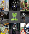 Road Ready Heavy Duty High Vis Safety Strap Vest Engineered For Day Shift Workers Demanding Peak Night Glow And Bulletproof Polymer Straps That Will Never Tear Up In Comfortable Oversized Cut worn by various users across different settings.