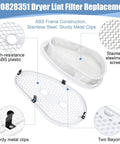 Lint Filter Screen Replacement W10828351 with plastic frame, stainless steel mesh, and metal clips for dryer models 8531964, 8531967