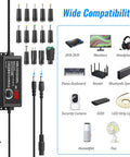 Universal AC DC Power Supply Adapter 72W Adjustable 3V To 24V Output With Voltage Display and 14 Tips for Electronics