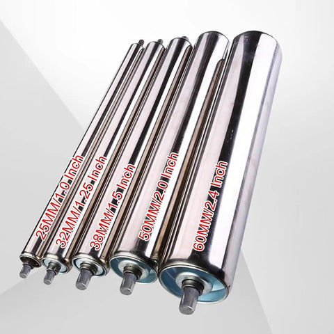 Dope Galvanized Steel Roller Set 10 Pcs Replacement Conveyor Belts For Woodworking Tables Smooth Glide Heavy Duty Support Dia 1.5 Inch Long Length, showing various steel rollers.