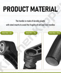 Top Shelf Drill Press Crank Handle Replacement For Nine Sixteenths Inch Drive Shaft Six Inch Turning Radius Three Sixty Degree Free Swivel Feed Knob showing durable plastic body with steel insert.