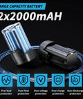 Cordless Ratchet Wrench Set With 16.8V Beefy Power 45 Ft Lbs Torque 550 RPM Dual Cooling Extended Run Time Heavy Duty Build Includes 2x 2Ah Batteries One Quarter Inch Adapter 3 Inch Extension Bar Variable Speed Electric Tool Kit In Blue, 2x2000mAh batteries