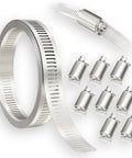 cut-to-fit stainless steel hose clamps with fasteners
