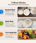 Image showing 3 wash modes for the Straight Up Portable Countertop Dishwasher With Built In Reservoir And 360 Degree Rotary Spray.